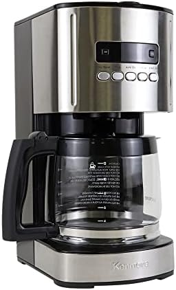 Kenmore Drip Coffee Maker - 12 Cup Programmable Cafe Machine With Glass Pot, Regular & Bold Brew, Auto Shut Off Large Water Reservoir, Reusable Filter, Kitchen Appliances For Cafeteria Barista, Black by Koolatron