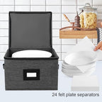 Mayniu 12" Plate Storage containers, Hard Shell Dish Storage Containers - Image 6