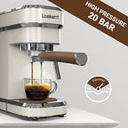 Espresso Machine, Expresso Coffee Machines for Home, 20 Bar Cafetera Espresso with Milk Frother Steam Wand, Compact Small Coffee Maker for Latte and Cappuccino (Pear White, Stainless Steel, Gift) - Image 2