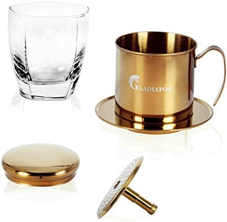 Vietnamese Coffee Maker Filter Phin, Small French Press Portable Cup, Single Serve Coffee Makers, Gift for coffee lovers (Gold, 1) - Image 5
