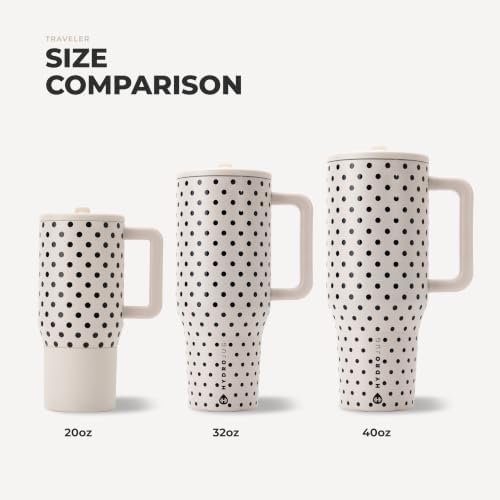 HydroJug Polka Dot Traveler 32oz, Insulated Tumbler, French Vanilla - Image 5