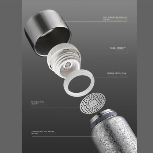 Ti Insulated Cup, Double Layer Tea Infuser 600ml 450ml Portable Hot Cold - Image 3