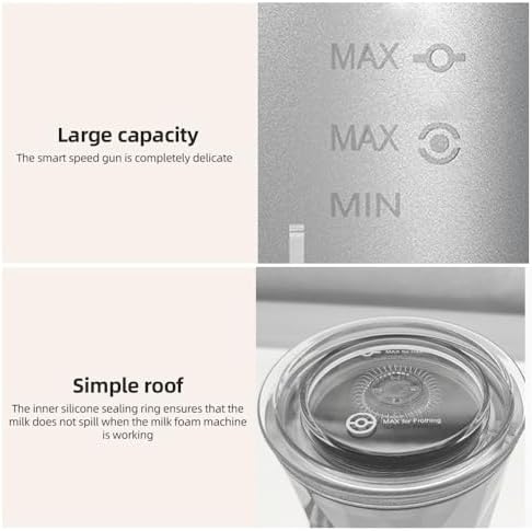Versatile 400W Electric Milk Frother with Large Capacities, Design for Elegant Kitchen Decor, US Plug, Thick Milk Foam Maker (US Plug) - Image 6
