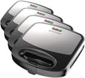 BLACK+DECKER 3-in-1 Waffle Iron, WM2000SD, Grill and Sandwich Press, Non-Stick Removable Plates, Space Saving Compact Design (Pack of 4) by Unknown