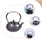 Iron Teapot Japanese Tetsubin Teapot Cast Iron Stovetop Kettle with Infuser Tea Pots for Loose Tea Glass Water Pitcher Vintage Teapot Stovetop Vintage Tea Pot Office Meta, - Image 4