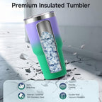 Volhoply 30oz Insulated Tumbler with Lid and Straw, Double Wall Inner & Outer 304 Stainless Steel Tumblers Bulk, Powder Coated Coffee Cup for Office, Home, Travel (Purple Green,4 Pack) - Image 3