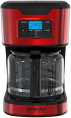 Better Chef Programmable 12-Cup Coffee Maker | 1-4 Cup Setting | Auto-Pause to Serve | 2hr Keep Warm | Perma-Filter | Stainless (Red) - Image 3