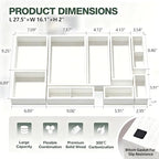 9-Pack Solid Wood Junk Drawer Organizer, Modular Desk Drawer Tray & Accessories with Non-Slip Pad, Multi-Use for Kitchen, Office, Bedroom Dresser, Utensil, Makeup, Stationery, Tea Bags & Coffee Pod - Image 4