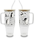 Sip-Sip Hooray! Ghost Holding Cats Halloween 40oz Glass Tumbler with Lid by Sip-SipHooray