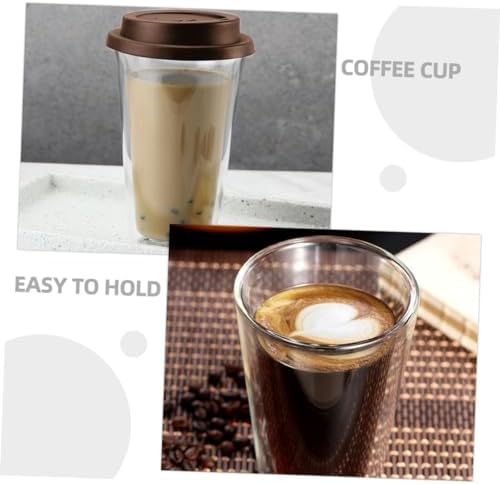 Happyyami Glass Coffee Mug with Silicone Lid Insulated Double Wall 350ml - Image 7