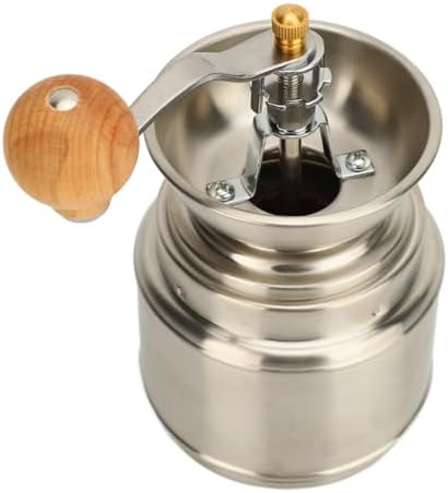 Manual Coffee Grinder Stainless Steel and Solid Wood Hand Crank Coffee Bean Mill, Portable Hand Coffee Grinder for Fresh Ground Coffee, with Wooden Handle for Home or - Image 3