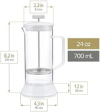 Teabloom Toulouse Borosilicate Glass Tea Press and Coffee Maker with No Plastic, 24-Ounce (700 mL) - Frost White - Image 6