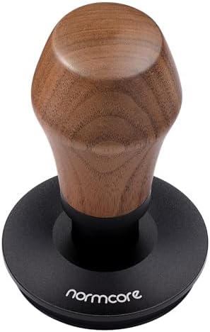 Normcore 58.5mm Coffee Tamper V4.1 with Click Sound Feedback, Spring Loaded Tamper With Titanium PVD Coating Flat Base, Genuine American Walnut Handle - Image 6