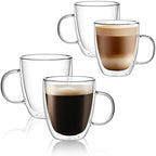 CNGLASS 17oz Double Wall Glass Coffee Mugs and 12oz Double Wall Glass Coffee Mugs by CNGLASS