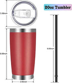 VEGOND 20oz Tumbler with Lid and Straw Stainless Steel Tumbler Cup Bulk Vacuum Insulated Double Wall Travel Coffee Mug Powder Coated Coffee Cup, Red, 6 Pack - Image 4