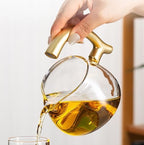 Magnetic Glass Tea Pot, Lazy Kungfu Drip Tea Set, Semi Automatic Heat Resistant Teapot, Sturdy High Borosilicate Glass TeaPot, Suitable for home/office Reception Tea Set - Image 4