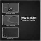 Adjustable Pour Over Coffee Stand, Alloy Home Coffee Dripper Holder, 3 inch Circular Ring, Height Adjustable for Conical Glass Filter Cup, Solid Base with Non-Slip Mat, 9.6 x 7.1 x 5.9 in - Image 2
