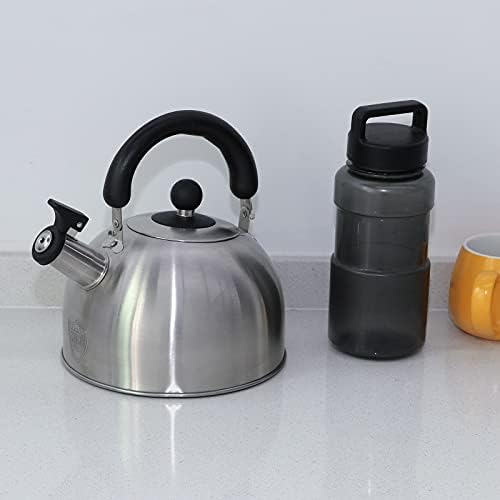 Stovetop Kettles Stainless Steel Tea Kettle Induction Kettle Marble Stone Water Teapot 3.0L Whistling Kettle (Color : Black Size : One Size) (Silver One Size) - Image 3