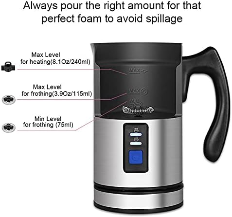 AIZYR Electric Detachable Milk Frother and Steamer Stainless Steel Milk Warmer with Hot & Cold Foam for Coffee, Hot Chocolates, Cappuccino,220v - Image 6