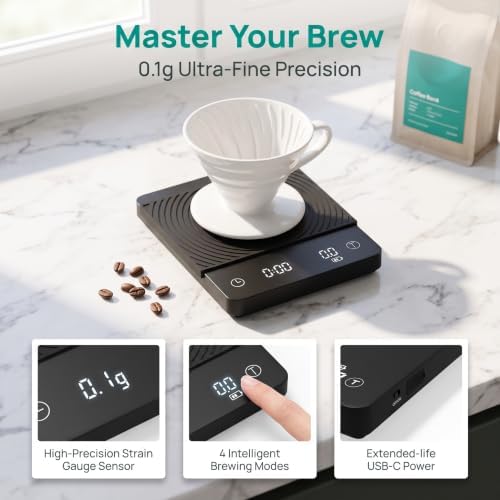Smart Coffee Scale with Timer, 0.1g Precision Digital Scale - Image 6