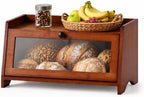 Bread Box for Kitchen Countertop With Top Shelf For Fruit,1 Tier, Brown by Unknown