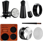 54mm Espresso Accessories Kit, 7-Pcs Barista Tools Set with Calibrated Coffee Tamper, WDT Tool, Espresso Distributor, Dosing Funnel, Puck Screen & Wooden Tamping Station for Home Barista by Unknown