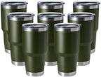 HASLE OUTFITTERS 30oz Stainless Steel Tumbler, Double Wall Vacuum Insulated Travel Mug Tumbler, Durable Insulated Coffee Mug, Gift Box Set (Amey Green, 8) by HASLEOUTFITTERS