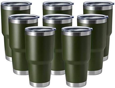 HASLE OUTFITTERS 30oz Stainless Steel Tumbler, Double Wall Vacuum Insulated Travel Mug Tumbler, Durable Insulated Coffee Mug, Gift Box Set (Amey Green, 8) by HASLEOUTFITTERS