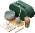Matcha Whisk Set, Zen Travel Tea Ceremony Kit with Cat Figurine, Bamboo Whisk, Bowl, Incense & Portable Bag - 9-Piece Portable Matcha Set for Mindful Gifting & On-The-Go Rituals (H) by Unknown