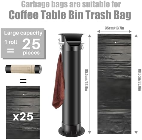 Trash Bags Large for Espresso Coffee Grounds Standing Knock Box 17L Commercial Garbage Bags for Floor Knock Box Coffee Shop Essentials 13.7''X35.8'',2 Roll/50 pcs - Image 2
