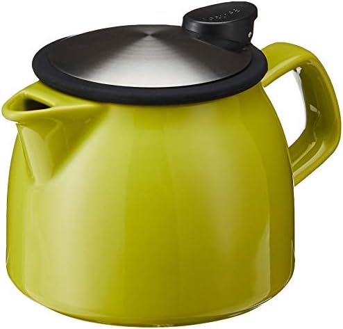 FORLIFE Bell Ceramic Teapot with Basket Infuser, 16-Ounce/470ml, Lime - Image 2