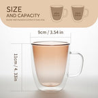 12oz Double Wall Glass Coffee Mugs, Set of 4 - Image 2
