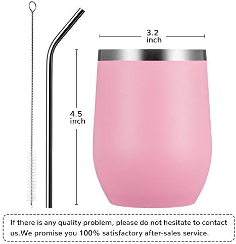 MEWAY 12oz Wine Tumbler Mix Color 12 Pack Bulk Gifts for Women, Vacuum Stainless Steel Travel Mug with Lid,Insulated Stemless Wine Cup Glass for Coffee,Cocktails,Drinks(Mix,Set of 12) - Image 4