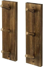 MyGift Wall Mounted Wooden Mug Rack - 3 Hook Rustic Burnt Wood Teacup Mug Storage Organizer, Set of 2 - Image 6