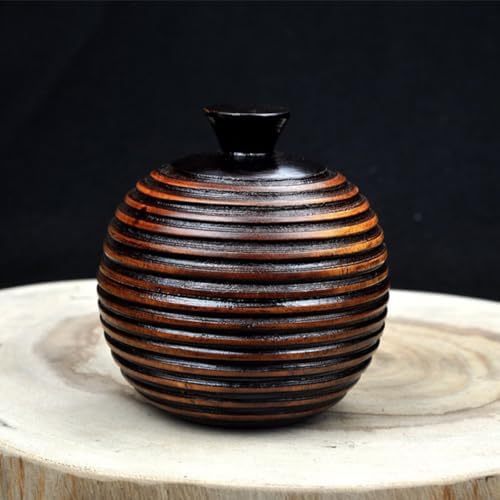 Wooden Tea Jar with Cover, Antique Loose Leaf Tea Storage Tin, Medium Vintage Food Canister for Kitchen Pantry Organization - Image 7