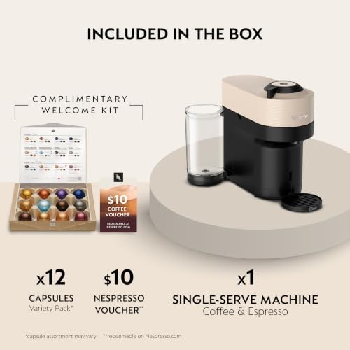 Nespresso Vertuo Pop+ Coffee & Espresso Maker by De'Longhi, Beige - Image 3