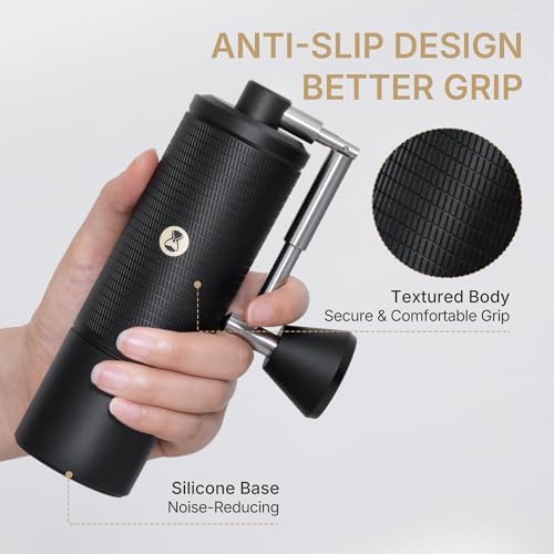 TIMEMORE C5 ESP PRO Manual Coffee Grinder, 42mm Stainless Steel S2C Burr, 50 Adjustable Settings Hand Grinder, All-Metal Portable Coffee Grinder for Espresso, Pour Over & French Press, 30g, Black - Image 6