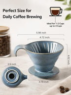 Gomakren Asian Soup Spoons, 6.5 Inch Ceramic Chinese Soup Spoons & Pour Over Coffee Dripper, Single-Hole Cone Brewer - Image 7