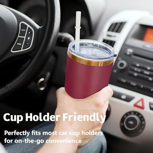 20 oz Tumbler Bulk Stainless Steel Tumblers with Lids and Straws Red - Image 5