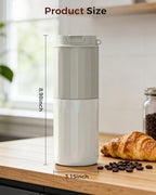 Portable Electric Burr Coffee Grinder - Grind While Charging - Insulated Mug and Pour Over for Travel, Cordless/Rechargeable Coffee Bean Grinders for Travel,Camping, Car-White - Image 6