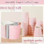 Yaomiao 200 Pcs 4 oz Disposable Espresso Coffee Cups, Pink - Image 3