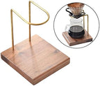 Pour Over Coffee Stand Coffee Drip Maker Stand Holder Dripper Stand Coffee Rack Brass Structure with Wooden Base for Quiet Suitable - Image 7