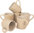 OTAGO Coffee Mugs for 6, 12 oz Mug Set, Unique Handcrafted Reactive Glaze Porcelain Coffee Mugs with Handles, Matte Ceramic Cups for Coffee, Tea, Cocoa & Milk, Yellow by OTAGO