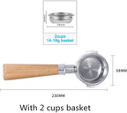 58MM Bottomless Filter Portafilter,Compatibility E61 brewing head, with 1/2/4 cups basket(Type g) - Image 2
