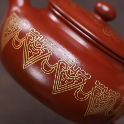 Tea Pots For Loose Tea Home Use Gold-inlaid Antique Teapot Tea Room Desktop Purple Clay Teapot Tea Infuser Pot - Image 4