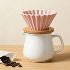 Ceramic Coffee Dripper, Origami Style Pour Over Dripper for 1-2 Cup, Reusable Coffee Filter Cone Compatible with V60 & Cake Filters, Pink Coffee Dripper for Home Barista & Kitchen (Pink) - Image 5