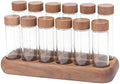 12 Pieces Coffee Bean Storage Tube Single Dose Glass Tube Airtight Wooden Holder Protection Suitable for Coffee Kitchen countertop, 6 Short and 6 Long by Bvdfgk