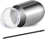 VEGOND Wine Tumblers Bulk 6 Pack, 12oz Stainless Steel Stemless Wine Glass with Lids and Straws, Double Wall Vacuum Insulated Tumbler Cup, Coffee Mug for Cold Hot Drinks - Image 5