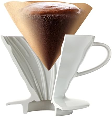 Hario V60 Ceramic Coffee Dripper Pour Over Cone Coffee Maker Size 02, White & V60 Paper Coffee Filters, Size 01, Natural, 40ct Boxed - Image 4