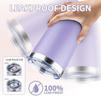 MEZMUT 20oz Insulated Tumbler Cup Travel Coffee Mug with Lid(Purple,6 Pack) - Image 4